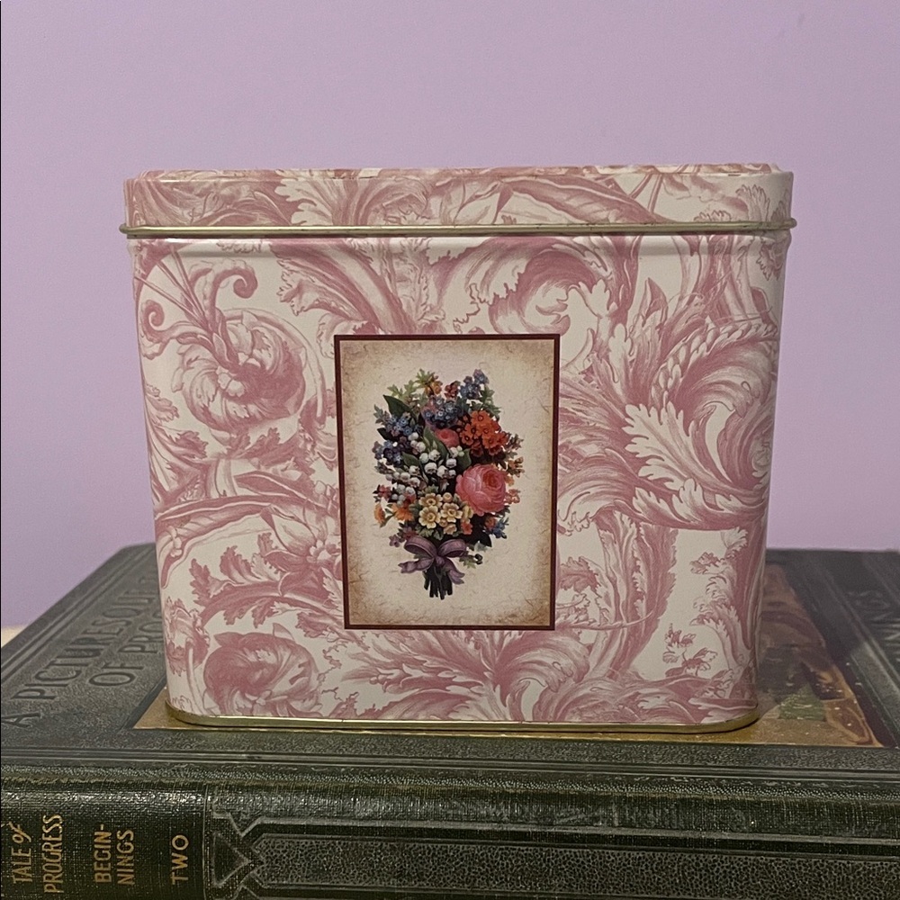 Floral Pink Decorative Tin